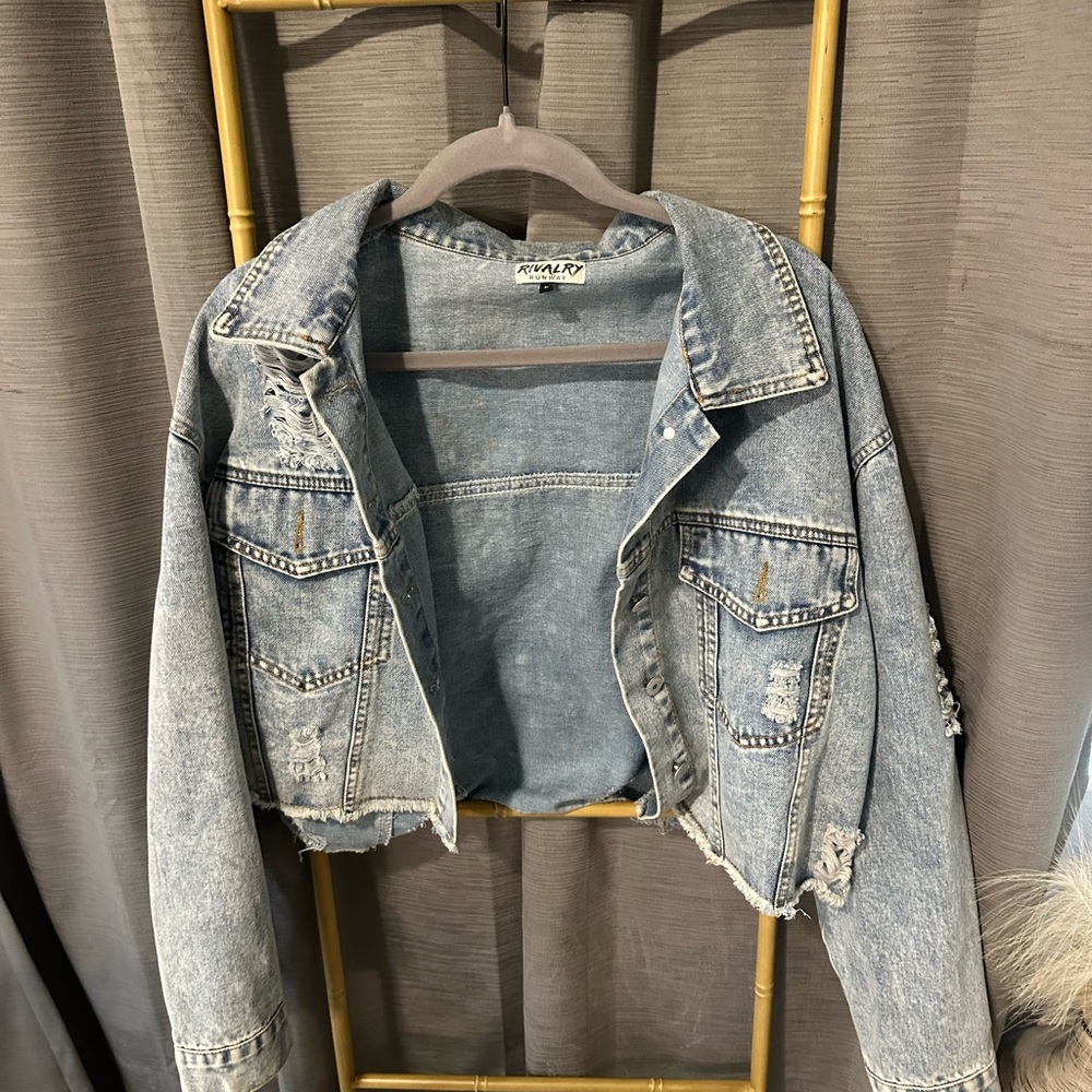 Rivalry Threads Distressed Blue Jean Jacket
